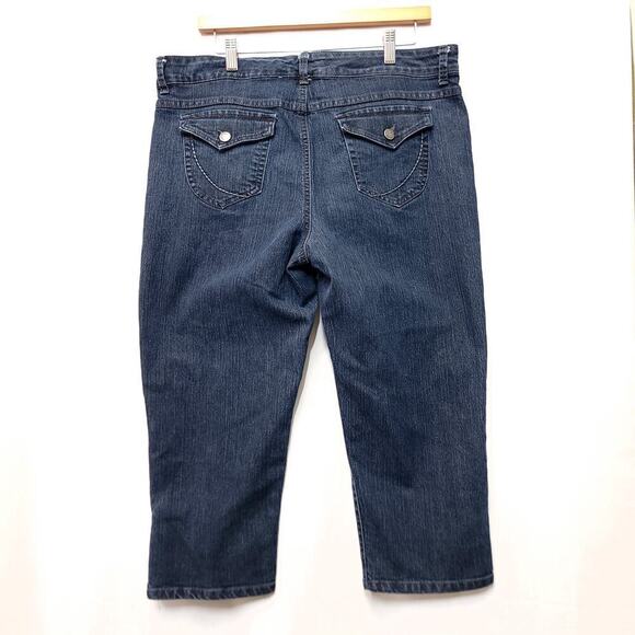 Anne Klein Jeans Size 16 Capri Waist 32 Regular Strait Leg Pockets Butto… - Picture 2 of 9